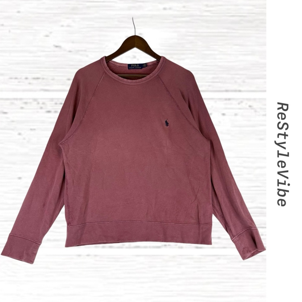 POLO RALPH LAUREN Men’s Size L Sweatshirt Terry Crew Pullover Embroidered Logo